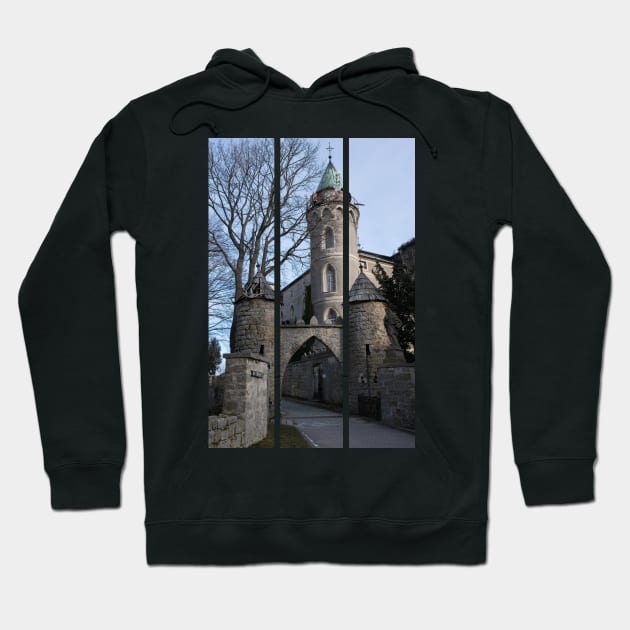 Szczytna, Poland - Castle Rock Forest is a castle integrated in the rock. It is located in the Lower Silesian Voivodeship on the Szczytnik hill. (vertical) Hoodie by fabbroni-art